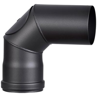 Ofenrohr FIREFIX, schwarz, B:9cm H:19cm L:18cm, Stahlblech, Rohre, starr, mit Tür
