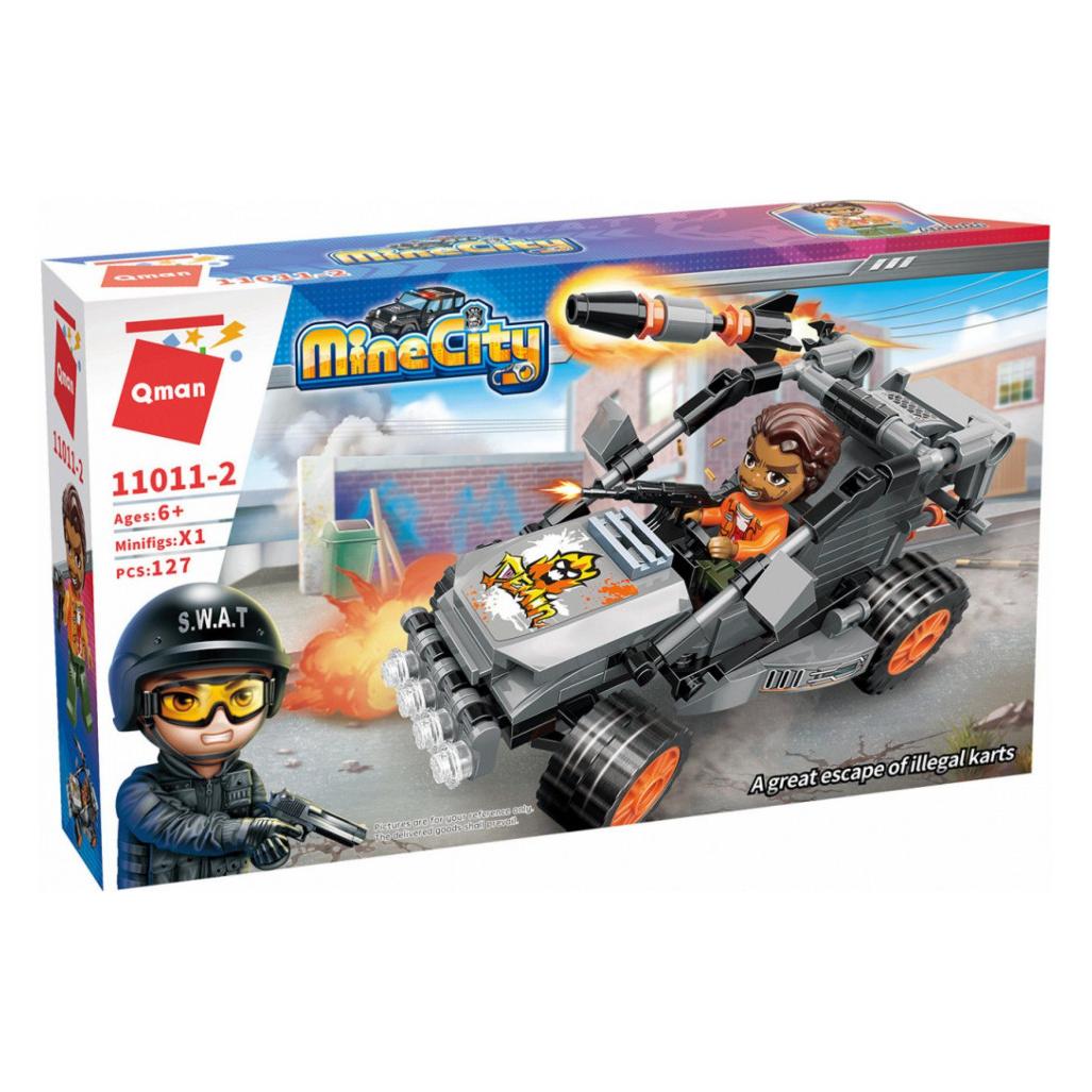 Qman Bricks Mine City 11011-2 127 pieces Police Escape from karting 6+ Years (QMW11011-2)