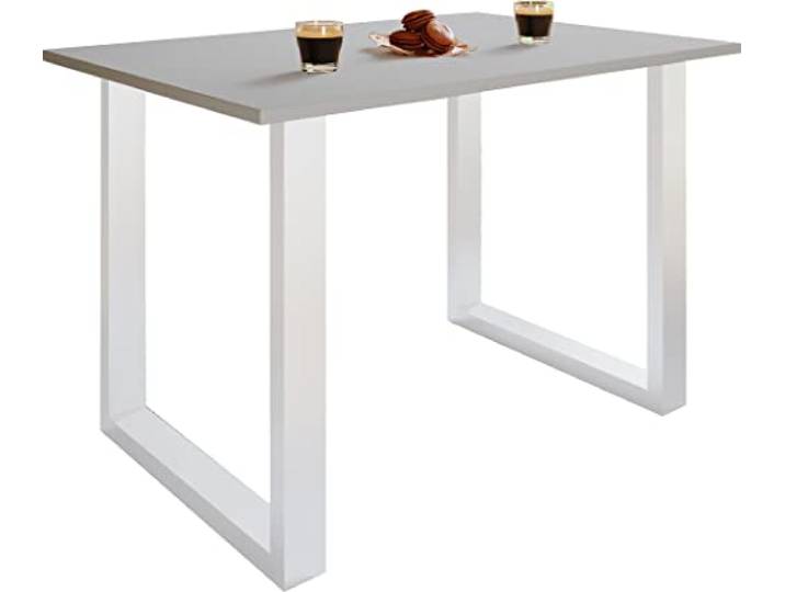 VCM Esstisch Weiß/Grau 140x80x76 cm Holzwerkstoff Küche Wohnbereich Design