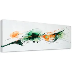 LEINWANDBILD Abstrakt Bunte Flecken Aquarell 90x30cm