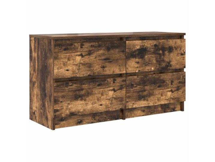 hliofuir TV-Schrank Räuchereiche 100x35x54 cm Lowboard mit 4 Schubladen Vier Schubladen bieten viel Platz im Wohnzimmer und Schlafzimmer. Pflegeleichter Holzwerkstoff mit robuster Oberfläche.