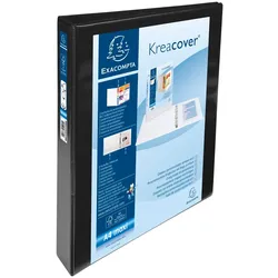 Exacompta Personalisierbares Ringbuch aus PP 1,9mm, 4 Ringe 30mm, Rücken 47mm, 2 äußere Klarsichthüllen, 32x27,7cm für DIN A4 Überbreite - Kreacover