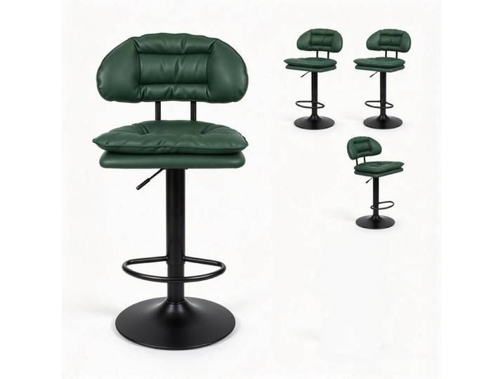 SUPFINE Lot de 4 Tabourets de Bar Scandinave avec Dossier Pivotants Hauteur Réglable 93-115cm pour Comptoir îlot de Cuisine