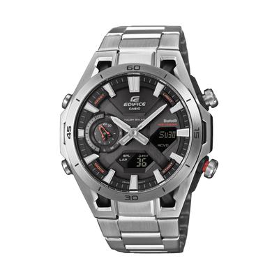 Smartwatch CASIO EDIFICE, silber (silberfarbenschwarz, silberfarben), Smartwatches, Herren, Smartwatch, Solaruhr, Armbanduhr, Herrenuhr, Hand Moving Funktion, Neo-Display