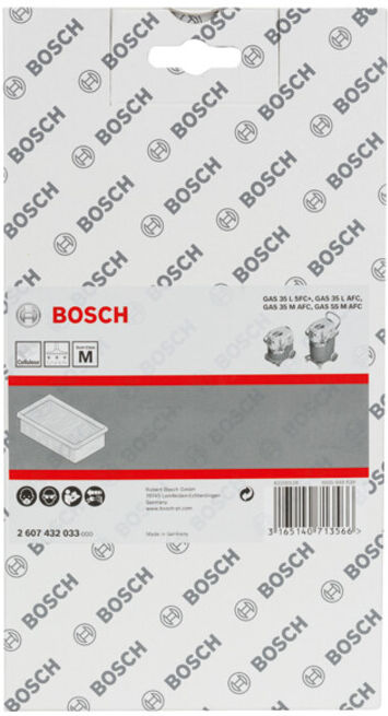Filtre plissé plat en cellulose BOSCH 6150 cm², 240 x 140 x 56 mm (2607432033)