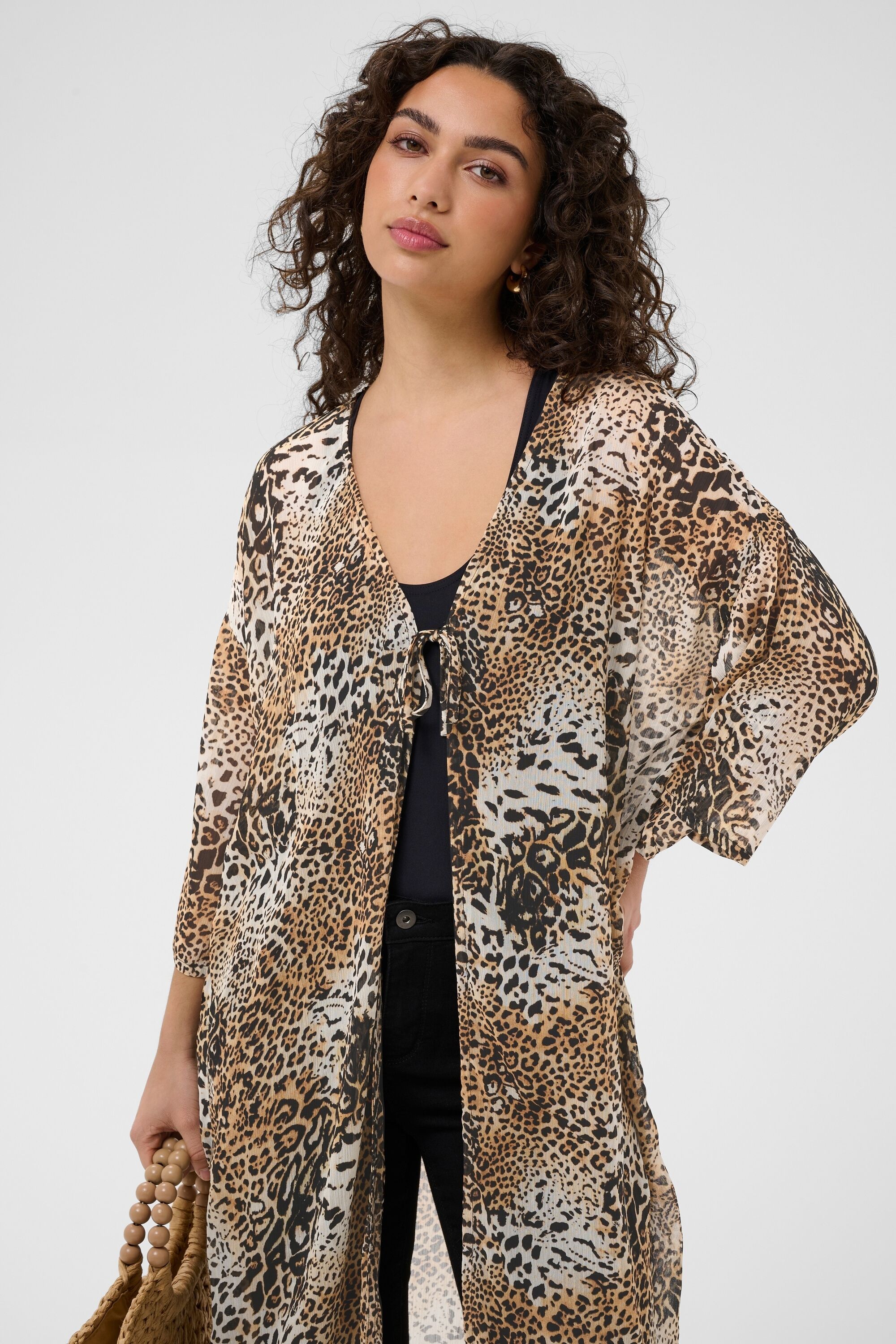 Badekleid KAFFE "Damen Accessoires KAsea", Damen, Gr. 46, N-Gr, braun (braun leopard), Obermaterial: 100% Polyester PES., Badeanzüge Badekleid