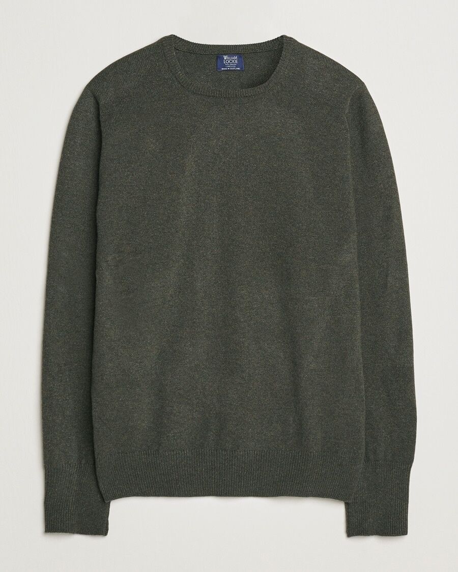 William Lockie Rob Lambswool Crewneck Seaweed men 42 Grøn