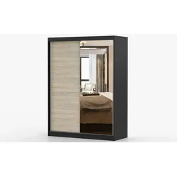 Schwebetürenschrank  Vista ¦ schwarz ¦ Maße (cm): B: 150 H: 200