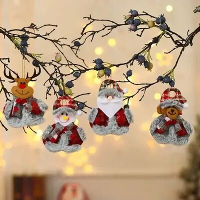 Modern Home Fixes Christmas Tree Decorations, Plush Hanging Ornaments, Snowman Reindeer Bear, Kids Room Window Pendants, Holiday Party e