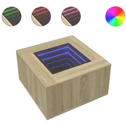 vidaXL LED-Couchtisch Sonoma-Eiche 60x60x40 cm Holzwerkstoff