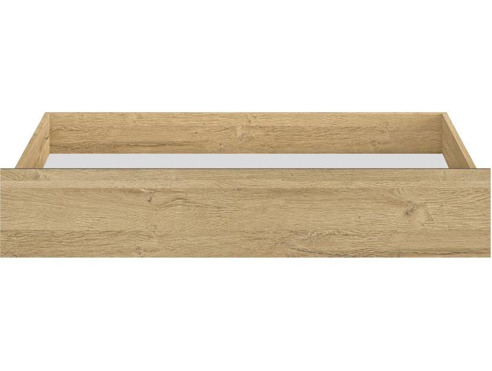 Bettschubkasten GAMI Sofia , gold (eiche goldfarben), B:117cm H:21cm T:70cm, Holzwerkstoff, Schubladen, Bettschubkasten, Schublade auf Rollen