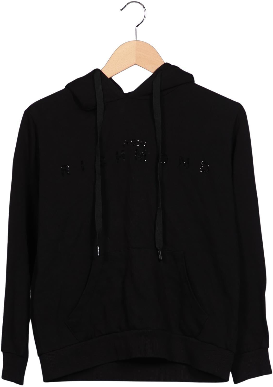 John Richmond Damen Kapuzenpullover, Schwarz, Gr. S, Baumwolle - Second Hand
