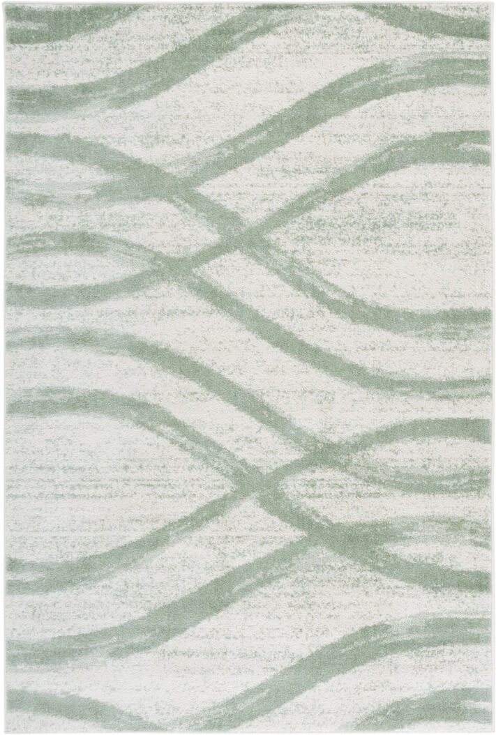 Bloomsbury Market Aisel 122 cm x 122 cm Geometric Area Rug Ivory/Sage Rectangle 122 X 183