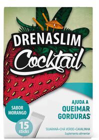 Drenaslim Suplemento Drenante Cocktail Morango 15 saquetas