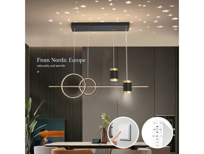 Luminaire suspendu pour restaurant, long luminaire décoratif pour table à manger, luminaire suspendu LED moderne pour salon et salle à manger