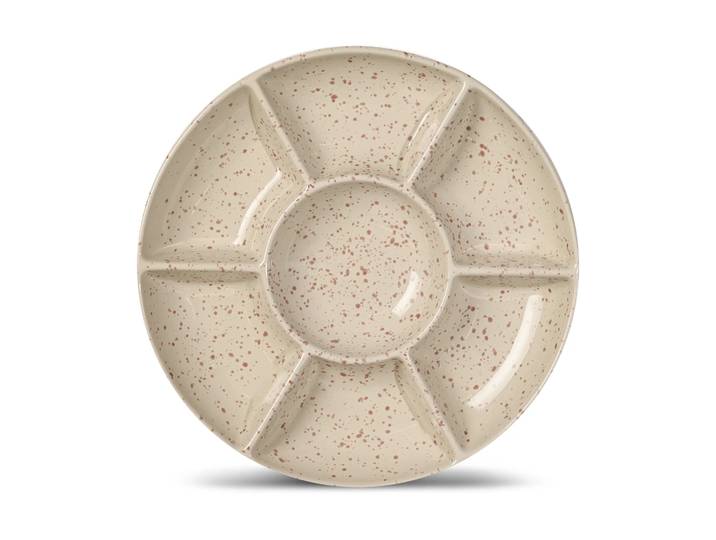 Sagaform Plat à service Ditte Beige-bordeaux