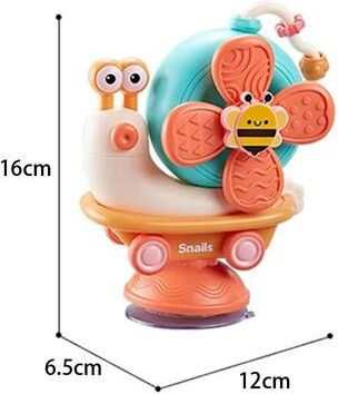 Uplift Essentials Snail Windmill Suction Spinner Montessori Sensory Toy For Babies & Toddlers orange