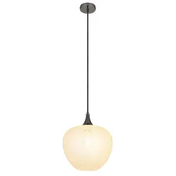 LED Pendelleuchte Hängeleuchte Esszimmerlampe Glas weiß opal gemustert, 1 E27 LED warmweiß