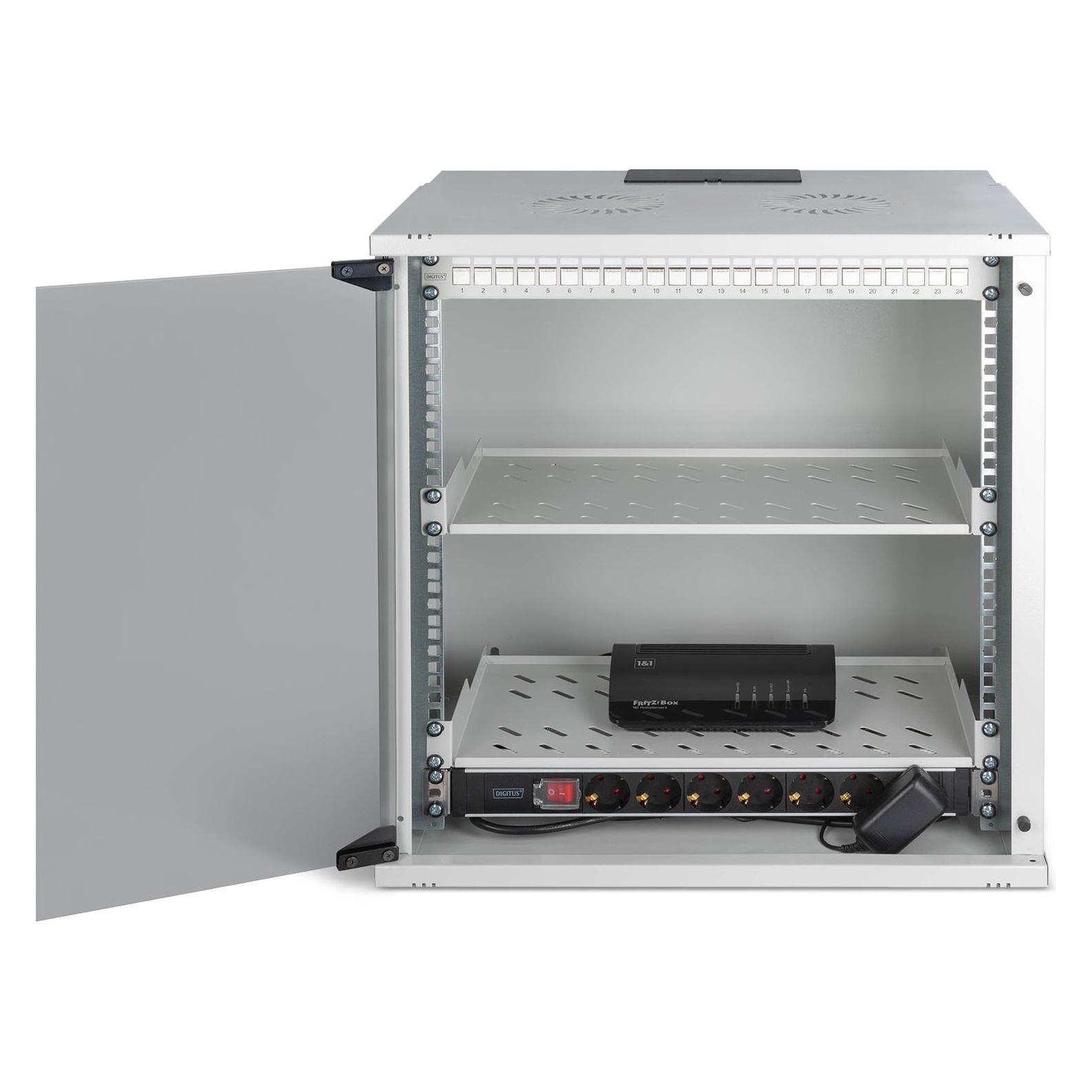Digitus 19" Netzwerk-Set, 12HE Wandgehäuse und Zubehör, gr SOHO PRO Version (12 HE, 19 Zoll Rack) (DN-49206-SET)
