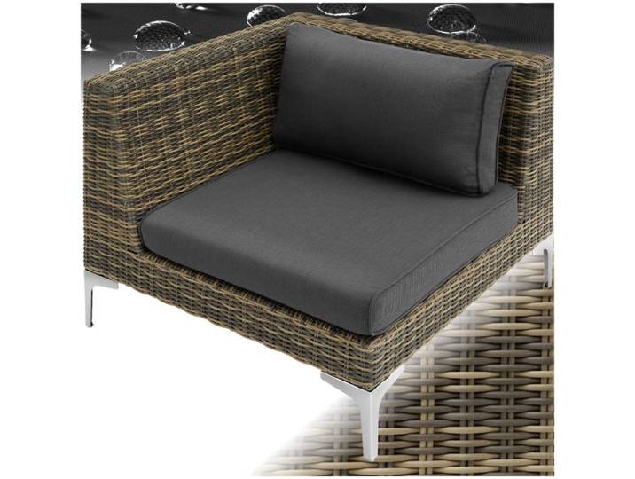 Salon de jardin - TECTAKE - Ensemble détente d'extérieur modulable VILLANOVA en rotin 1 fauteuil coin droit - Marron Naturel