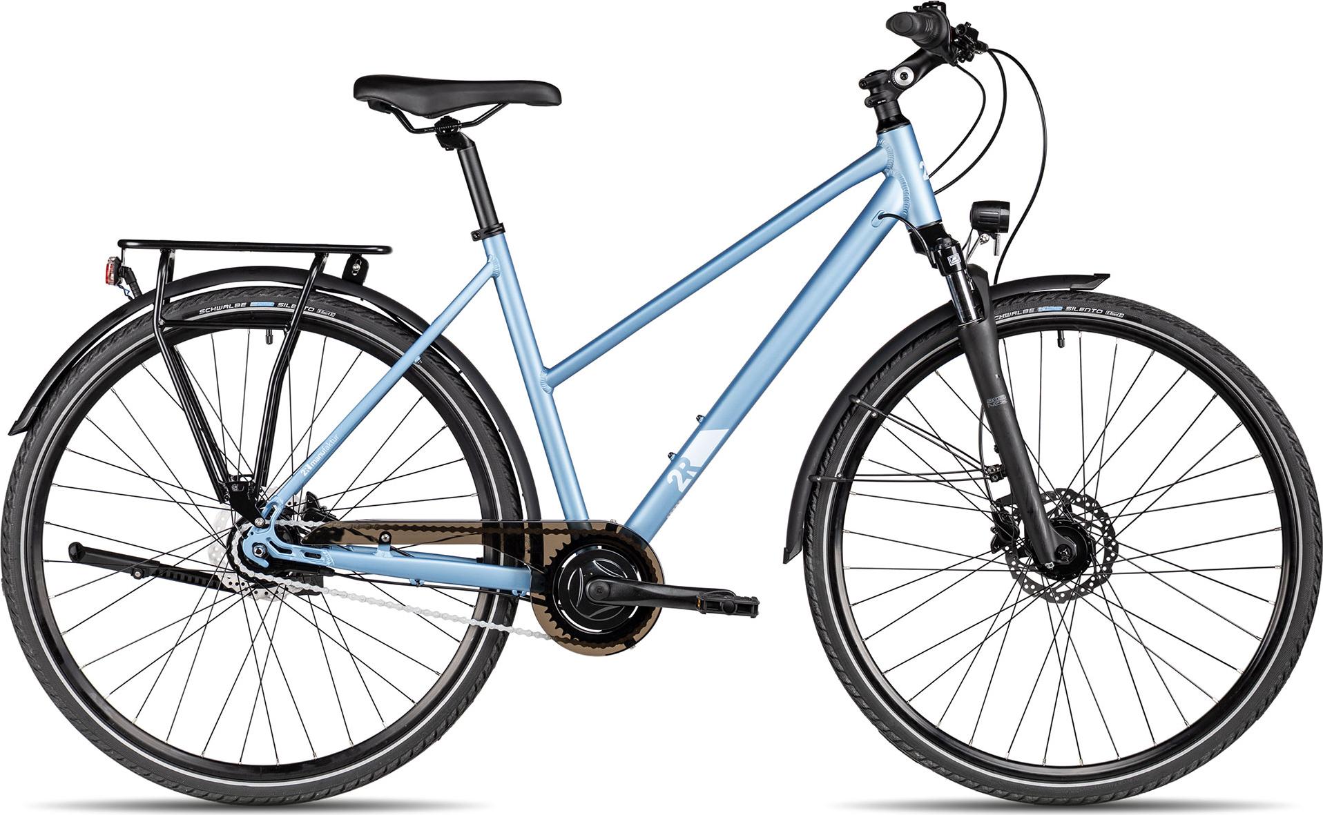 2R Manufaktur TRX GO Trapez vielseitiges Citybike mit Straßenausstattung 28 Zoll Hellblau 56 cm