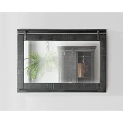 3S Frankenmöbel »Cosma« Massivholz Badezimmer-Spiegel II grau BA-0480 / 114x80x6 cm