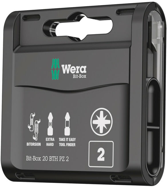 Bit-Box 20 BTH PZ, PZ 2 x 25 mm, 20 pièces ; Wera (05057762001)