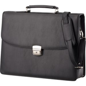 Alassio Aktentasche Anzio 47013 schwarz, abschließbarer Schnappverschluss, mit Schultergurt, Kunstleder