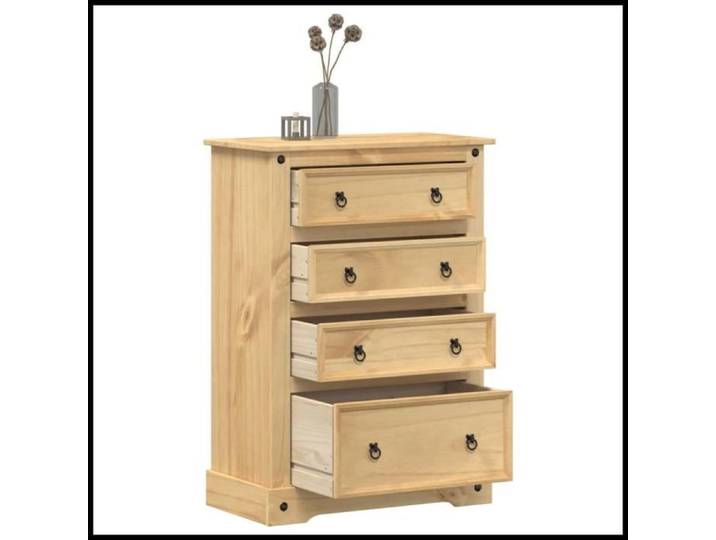 Commode - V BESTLIFE - Corona - Bois massif de pin - 4 tiroirs - 80x43x114 cm