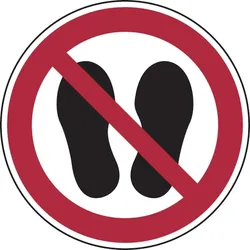 Verbotsschild, Betreten der Fläche verboten P024 - ASR A1.3 (DIN EN ISO 7010) - 200 mm Folie selbstklebend
