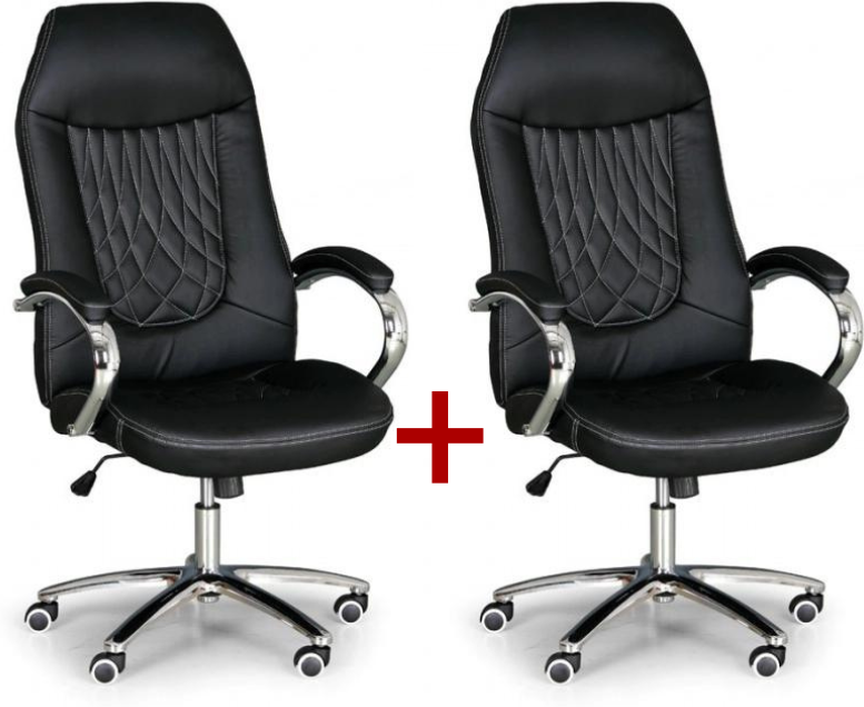 B2B Partner Leder-Chefsessel SUPERIOR 1+1 GRATIS, schwarz