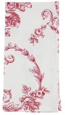 Saro Lifestyle "Linen Blend Decorative Napkins (Set of 4) - Botanical Pattern for Dining and Entertaining, 20""x20"""