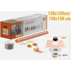 Schlüter Systems KERDI-SHOWER-SKB Abdichtung Komplett-Set für bodenebene Duschen inklusive KERDI-DRAIN-BASE