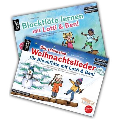Blockflöte lernen mit Lotti & Ben + Die schönsten Weihnachtslieder für Blockflöte im Set!, Geheftet von Susanne Hossain, Artist Ahead,