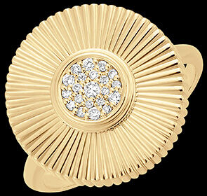 Edenly Ring Frische - Sol - 9 Karat Gelbgold und Diamanten