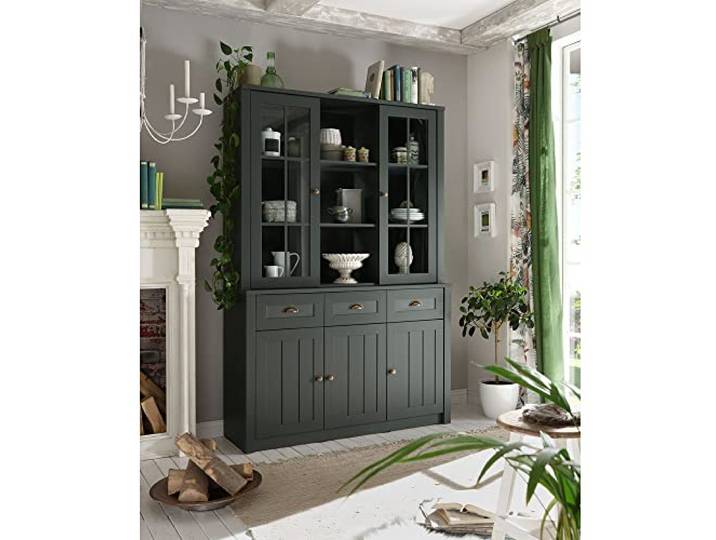 Lomadox Landhaus Buffetschrank in edlem englisch-grün, Breite: 130 cm