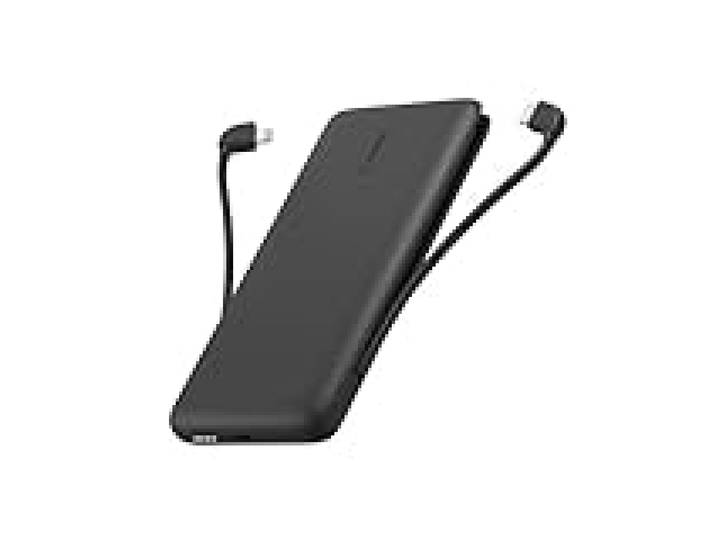 Belkin Batterie externe BOOSTCHARGE Plus 10K (10,000 mAh avec câbles Lightning et USB-C MFI intégrés, port de recharge USB-C, noir)