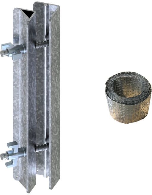 Set Schake Aussparungsschalwinkel zur Aufnahme von Schaltafel + Schake Schalungsplatten mit Kantenschutz, Länge: 1000 mm, Breite: 500 mm, mit Kantenschutz + Schake Schalband Höhe 200 mm