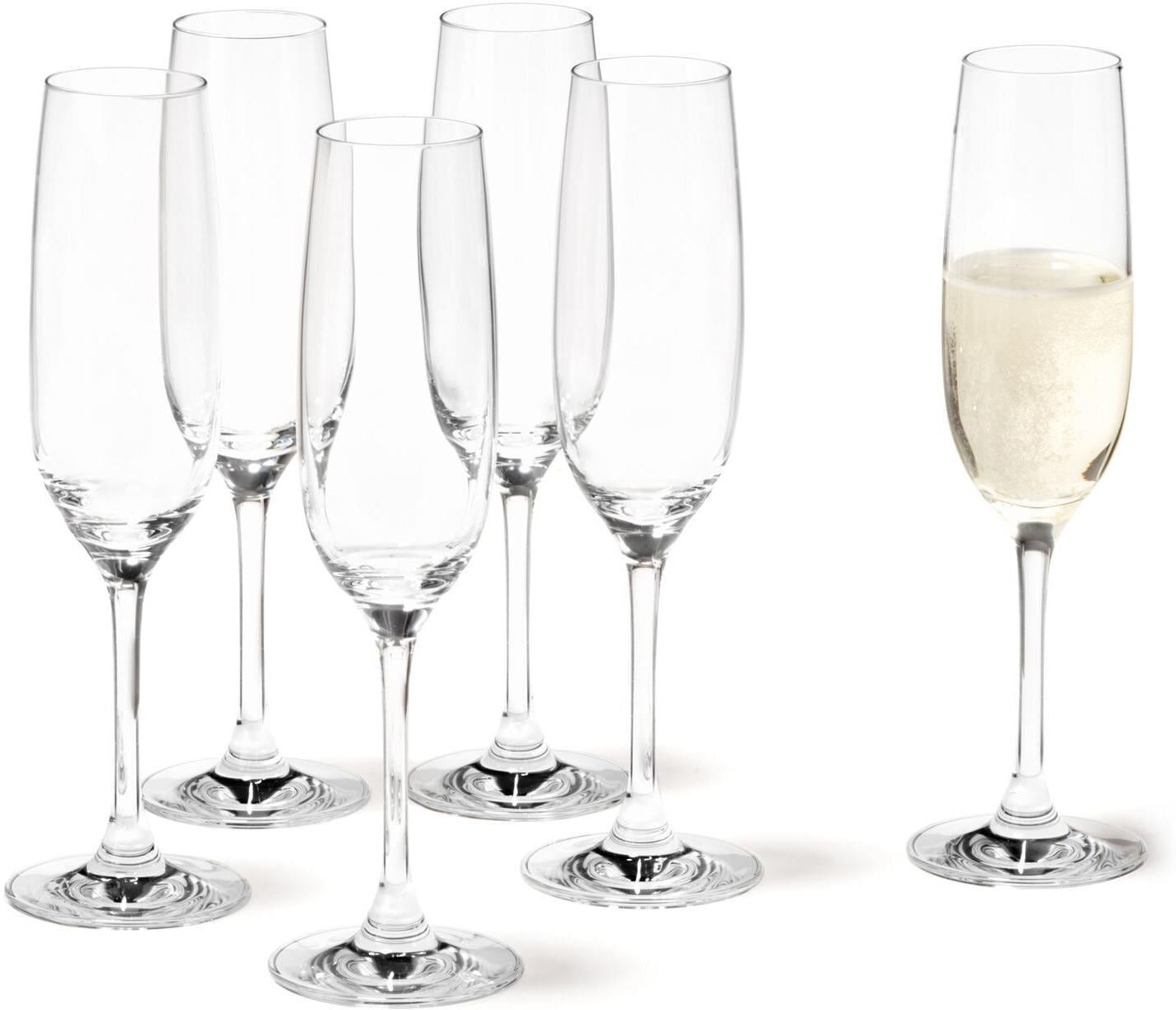 Sektglas LEONARDO "Ciao 190 ml", transparent, H:22,5cm, Glas, Trinkgefässe, Sektglas transparent 22,5cm, 190ml, 6 Stk.