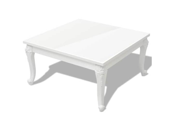 HKLGBVCR Couchtisch weiß lackiert, MDF, 80 x 80 x 42 cm, mit Kunststofffüßen