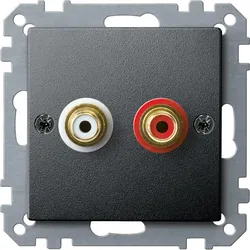 Merten MEG4350-0414 Steckdose für Audio Anschluss, anthrazit, System M MEG43500414