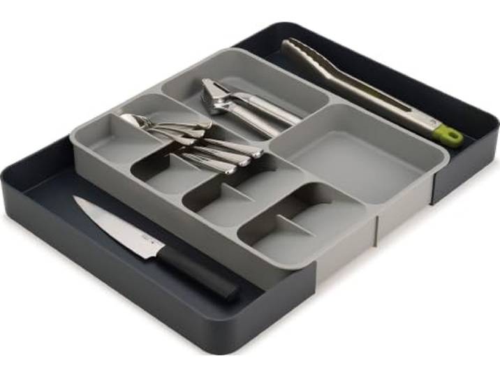 Joseph Joseph DrawerStore- Organiseur de tiroir de cuisine extensible\, Range couverts\, ustensiles et accessoires- Gris