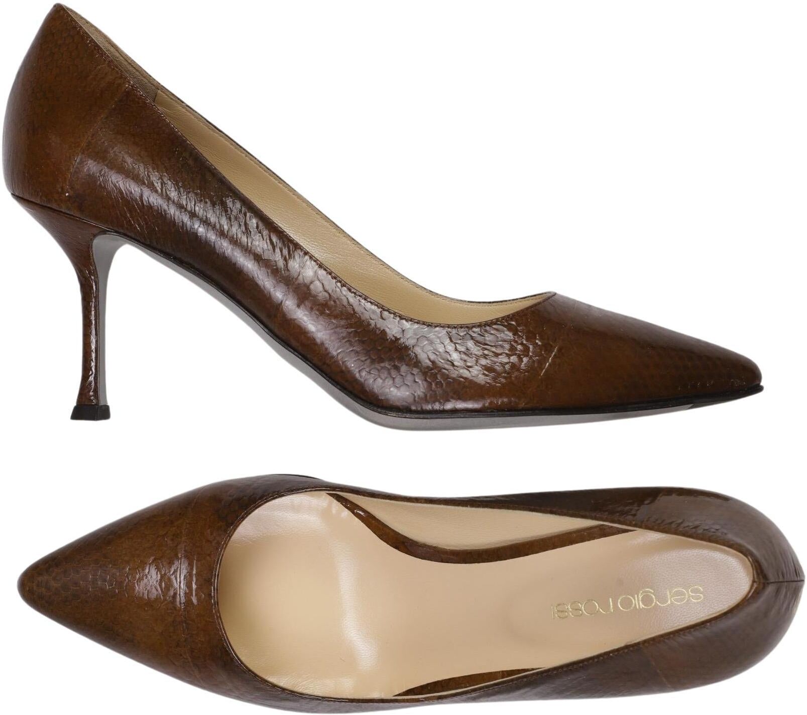 Sergio Rossi Damen Pumps, Braun, Gr. EU 37.5, Leder - Second Hand