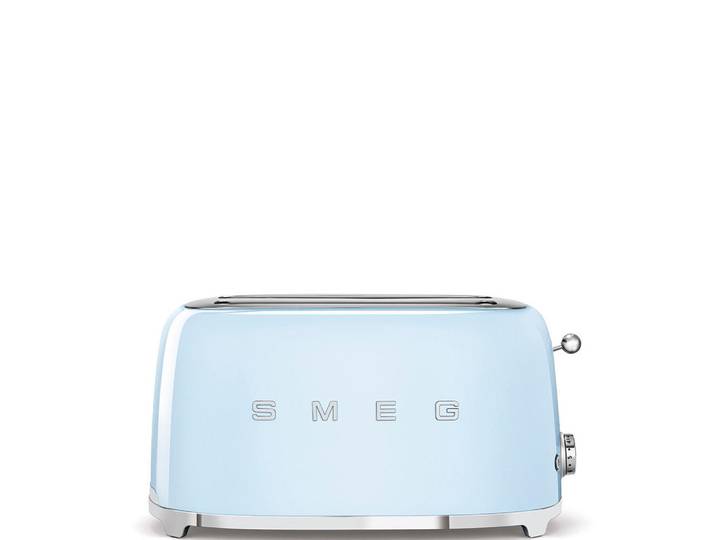Smeg Toaster, Pastellblau, Metall, 39.4x21.5x39.4 cm, Krümelschublade, Auftaufunktion, Aufwärmfunktion, Schnellstoppfunktion, automatischer Auswurf nach Röstende, Bagel-Funktion, Kochgeschirr, Küchengeräte, Toaster