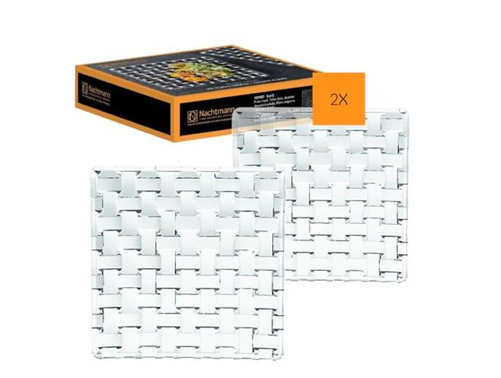Nachtmann Bossa Nova 101907 Lot de 2 plateaux de service carrés en cristal 14 cm