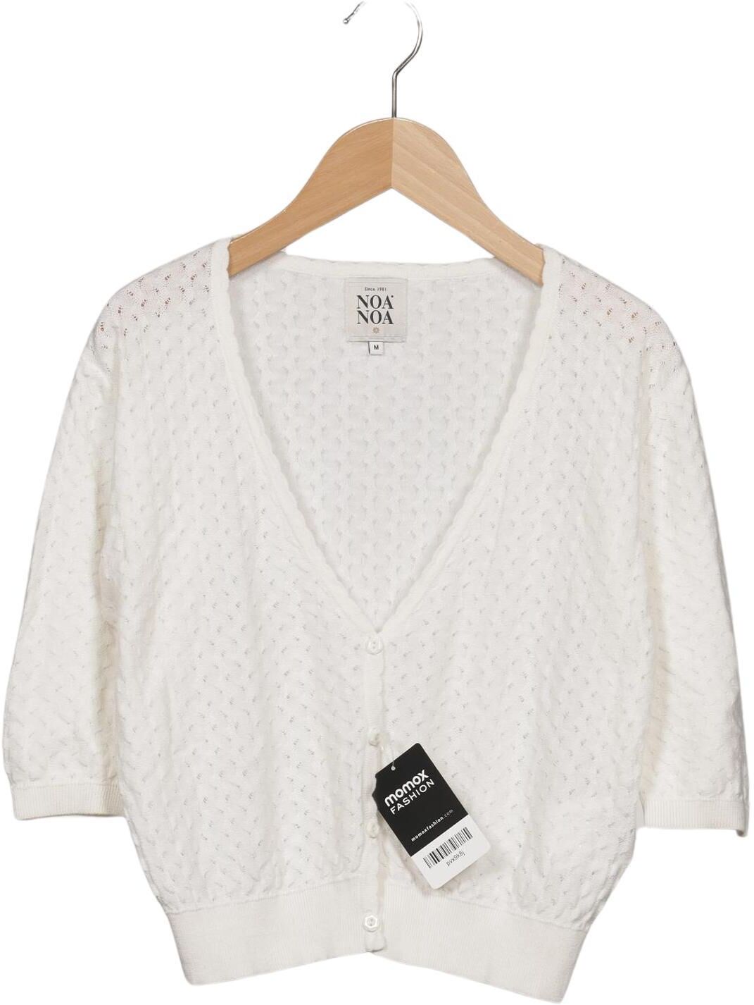 Noa Noa Damen Strickjacke, Weiß, Gr. M, Baumwolle - Second Hand