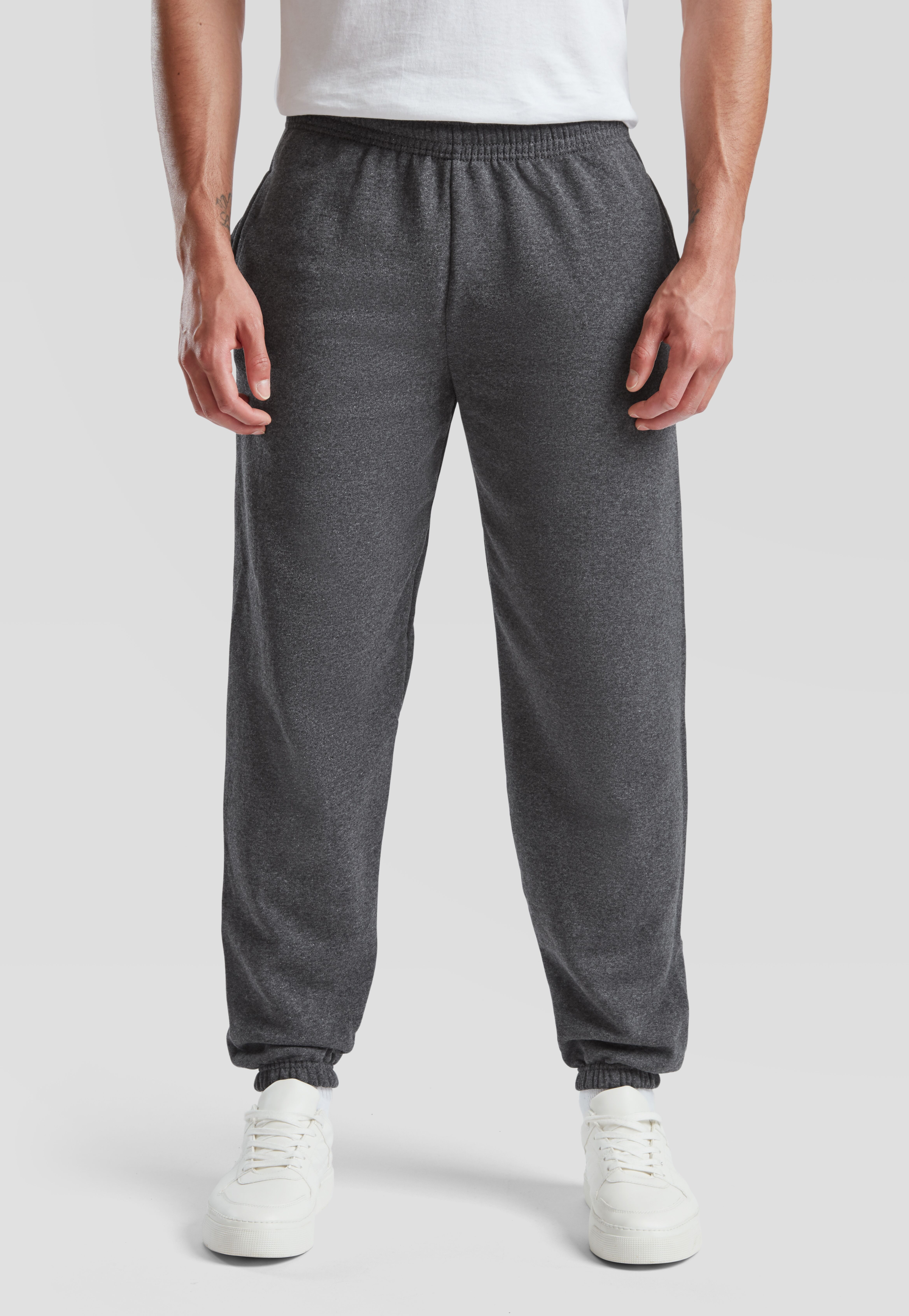 Jogginghose FRUIT OF THE LOOM, Herren, Gr. XXL, N-Gr, deep navy, drk erdgrau, Sweatware, Obermaterial: 80% Baumwolle, 20% Polyester, unifarben, lang, Hosen Jogginghose, im Baumwoll-Mix, 2-er Pack deep navy, drk erdgrau XXL, N-Gr