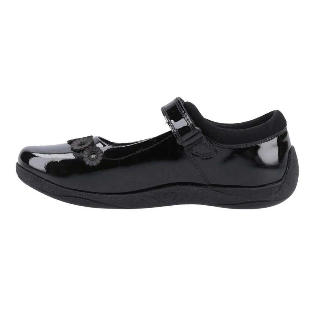 Hush Puppies Meisjes Christina Leren Schoolschoenen (Zwart octrooi)