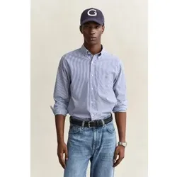 Gant für Herren. 3262030 Gestreiftes Popeline-Hemd blau (M), Lässig, Baumwolle, Klassisch, Langarm