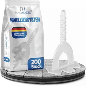BH24 Fliesen-Nivelliersystem Gewindelaschen, 3 mm Fugenbreite, für Fliesenstärke bis 16 mm, 200 Stück